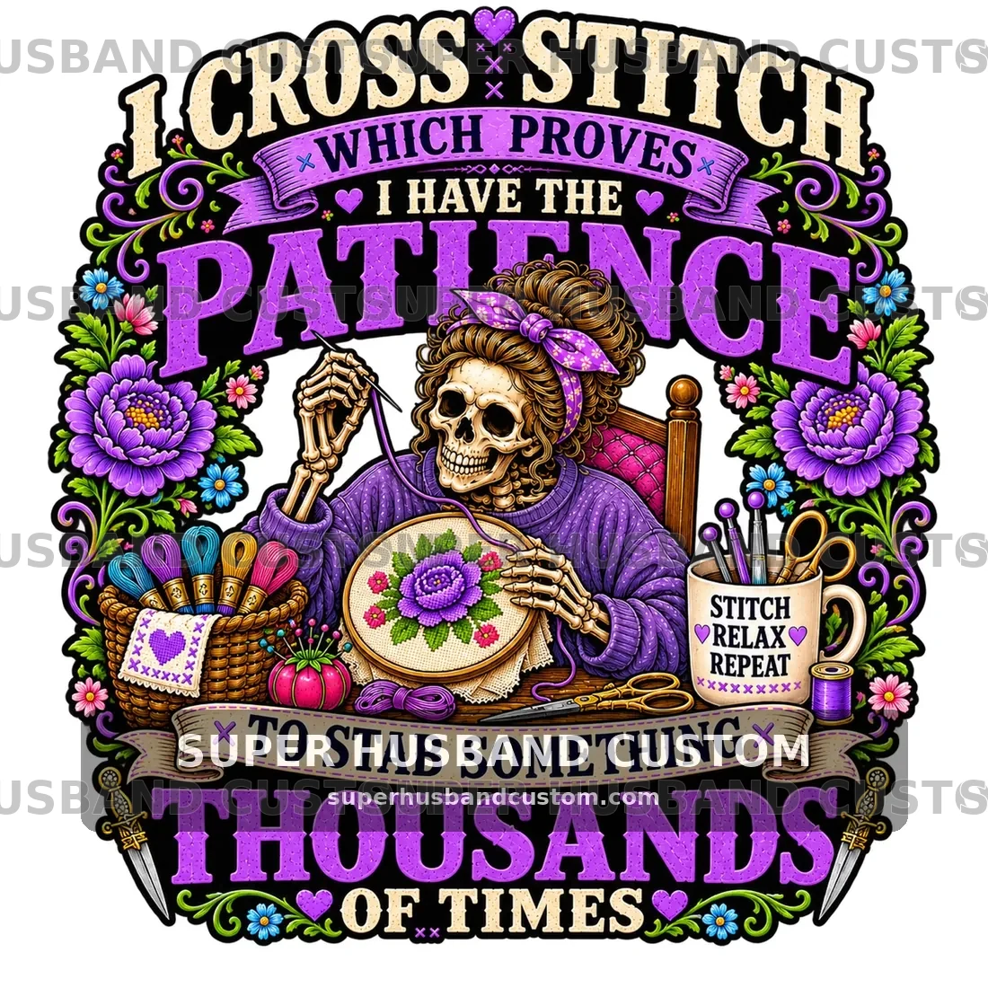 Cross-Stitch Patience (Messy Bun)