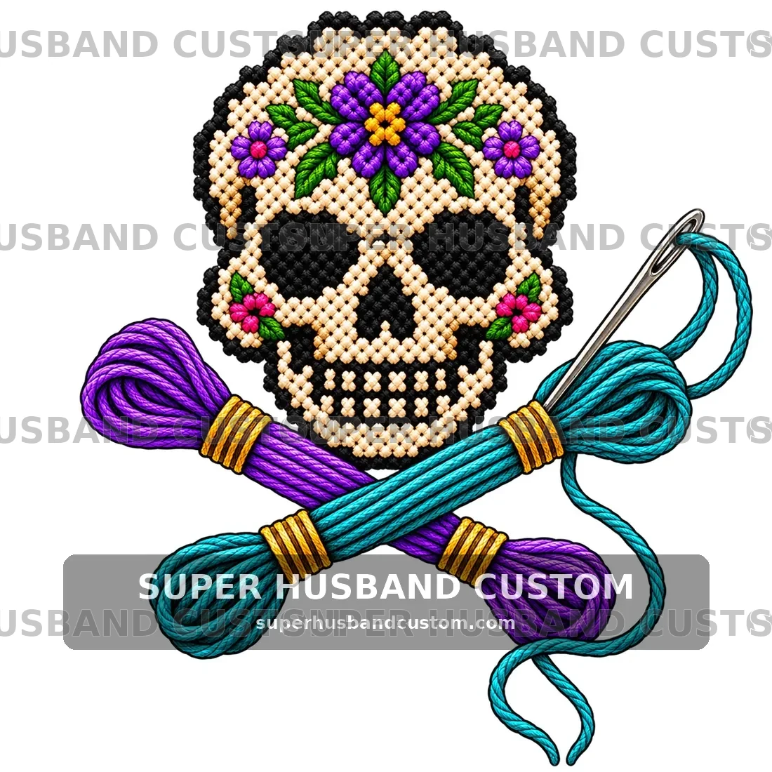 Cross-Stitch Skull