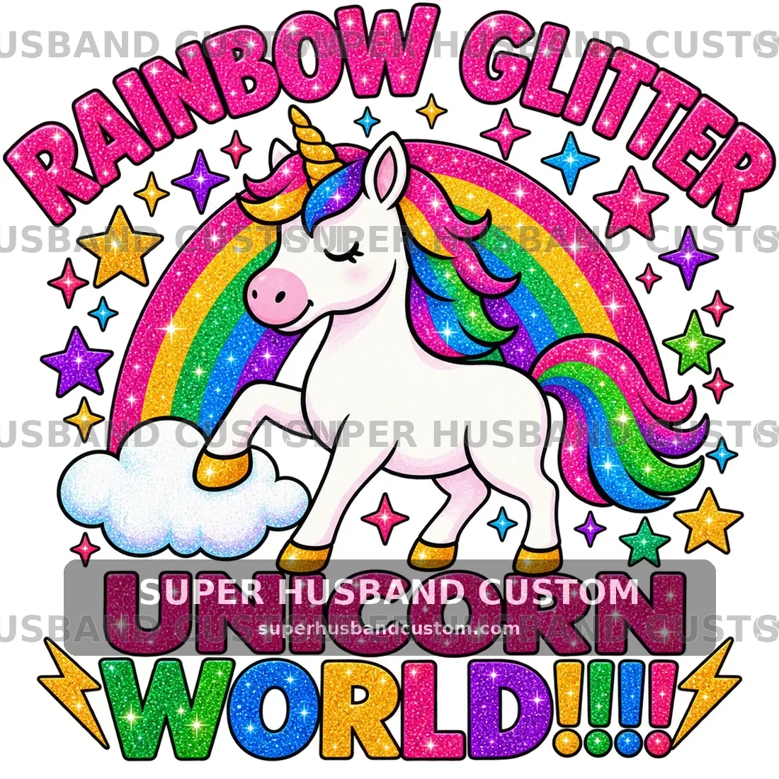 Rainbow Glitter Unicorn
